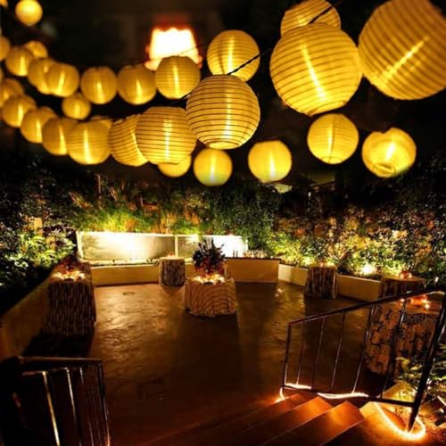 Ausolee Solar Lichterkette Lampion Außen,5.5 Meter 20 LED Laternen 8 Modi,lampions Außen Wetterfest IP65,Outdoor Lichterkette Solar Für Garten, Hof, Hochzeit, Fest Deko (Warmweiß) von Ausolee