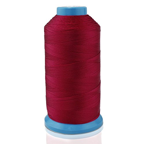 Aussel Bonded Nylon Nähgarn 1500 Yard Größe T70# 69 für die Polsterung, Außenmarkt, Drapierung, Friesen, Gepäck, Geldbörsen (Red) von Aussel