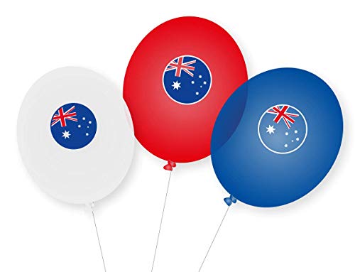 9 Luftballons * AUSTRALIEN * als Deko für Mottoparty, Länderparty und Geburtstag | Ballons Party Set Down Under von Aussi-Party: