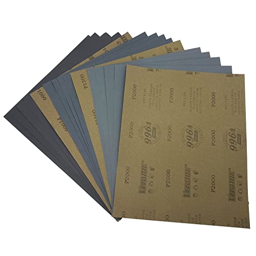 Autkerige Schleifpapier Set，(1000 1500 2000) körnung, 15 stück 230 x 280mm Nass-und-Trocken Schleifblätter für Handwerk Glas Metall Rostentfernung von AutKerige