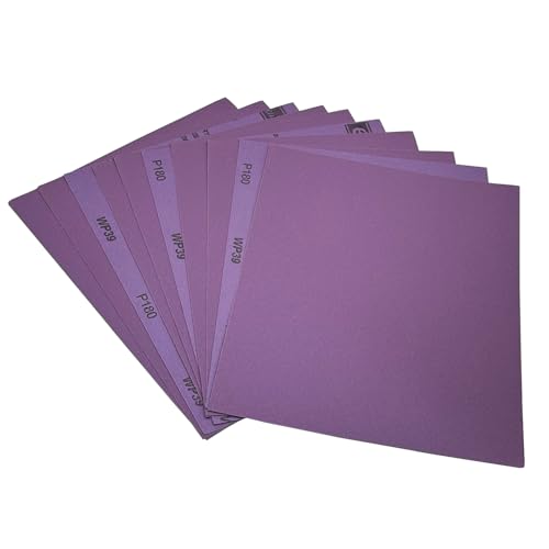 AutKerige Schleifpapier 180 Körnung, 230 x 280mm 10 Stück Schleifpapier Nass, Aluminiumoxid Schleifpapier Set für, Metall, Glas, Auto, Holzmöbel von AutKerige