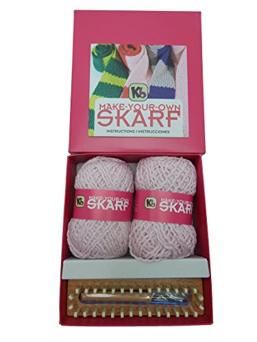 Authentic Knitting Board Skarf Kit/Garn, Acryl, Wolle, Rose, 21.3 x 18.8 x 6.4 cm von Authentic Knitting Board