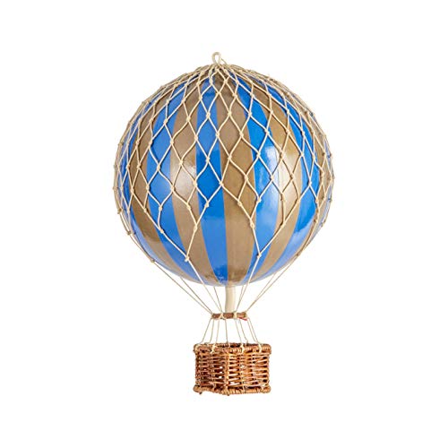 Authentic Models | Deko Heißluftballon Travels Light AP161GB | Durchmesser: 18cm | Gold-blau | Miniatur Heißluftballon Deko von Authentic Models