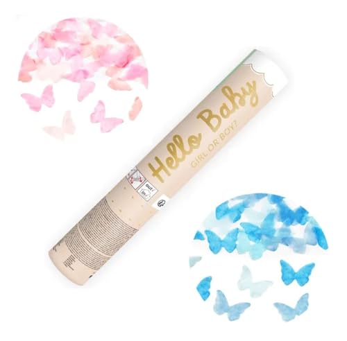 4x KONFETTI Streamer Kanone Bombe Konfettikannone Gender Reveal Auto-schmuck (2 boy + 2 girl, 20 cm) von Auto-schmuck so einfach so kreativ