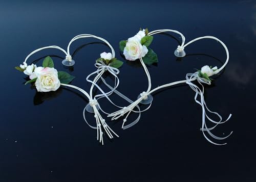 ROMANTISCHE Herzen Autoschmuck Auto Schmuck Braut Paar Rose Deko Dekoration Hochzeit Car Auto Wedding Deko (Lemon 2) von Auto-schmuck so einfach so kreativ