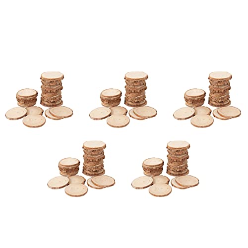 AutoSwan 200Pcs 3-4CM Unvollendete Natürliche Runde Holzscheiben Kreise mit Baumrinde Scheiben für DIY Haus Dekoration von AutoSwan