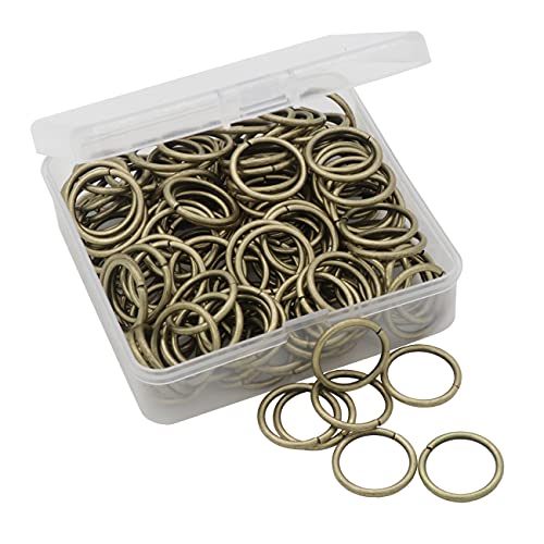 Auvoau 100 offene Biegeringe 20 mm Bronze Schmuckverbinder für Schmuckherstellung, Armbänder, Schlüsselanhänger, Halsketten, Fußkettchen, Kunst und Handwerk (Bronze) von Auvoau