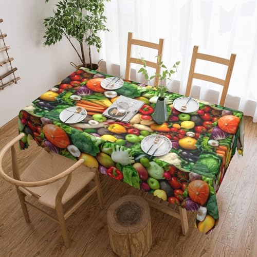 AvImYa Modische rechteckige Tischdecke (183 x 137 cm) für Küche, Esszimmer, Party, Urlaub, Weihnachtsbuffet, frisches Obst und Gemüse von AvImYa