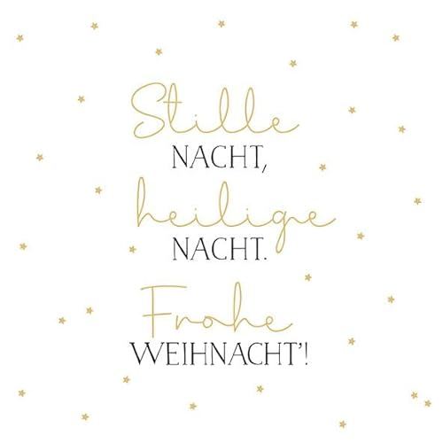 AvanCarte Servietten Weihnachten Winter Prägung Text Stille Nacht, heilige Nacht 20er Packung 3-lagig 33x33cm von AvanCarte