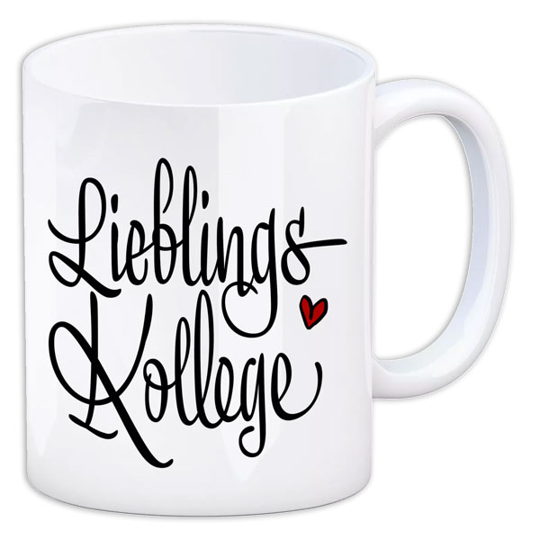 Kaffeebecher "Lieblingskollege" aus Keramik, 330ml von Avandu GmbH