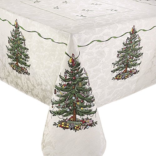 Spode Weihnachtsbaum Küche Christmas Tree Collection Elfenbeinfarbene Tischwäsche, Polyester, Elfenbein, 102" x 60" (Set of 1) von Spode