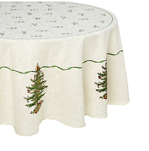 Spode – Tischdecke, Küchenzubehör, Urlaubsdekoration (Spode Weihnachtsbaum-Kollektion, 177,8 cm rund) von Spode