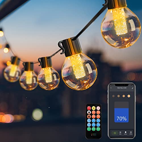 Lichterkette Außen Dimmbar App Steuerung, Smart Outdoor Lichterkette 15M 25 G40 LED Glühbirnen IP55 Wasserdicht Wetterfest Bruchsicher Aussen Innen Lichter für Balkon Garten Terrasse Hochzeit Party von Avatar Controls