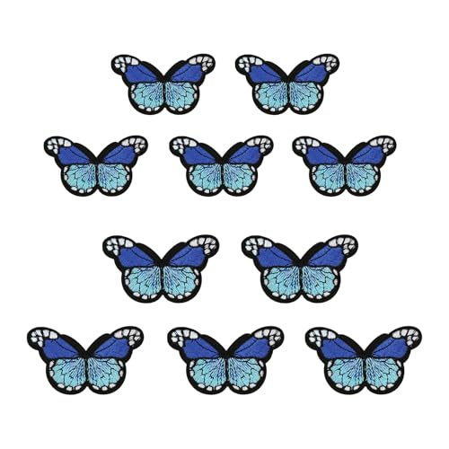 10pcs Butterfly Eisen Auf Flecken Bestickte Schmetterling Applikation Auf Reparaturflecken Für Bekleidungsjacken Jeans Bag Nähen von Avejjbaey