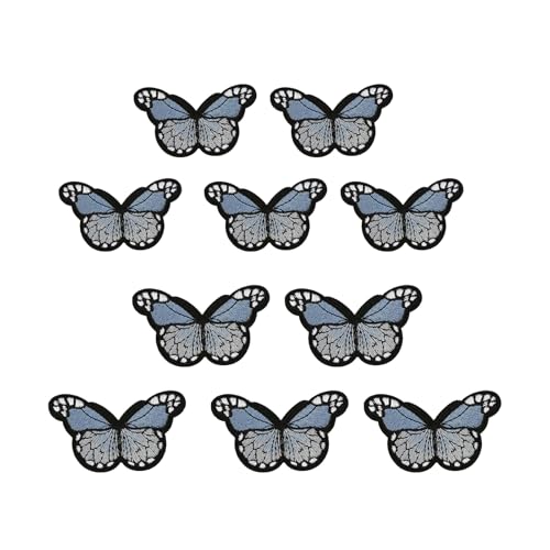 10pcs Butterfly Eisen Auf Flecken Bestickte Schmetterling Applikation Auf Reparaturflecken Für Bekleidungsjacken Jeans Bag Nähen von Avejjbaey