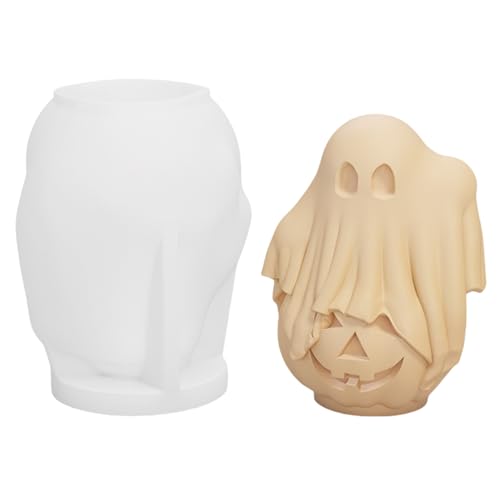 Avejjbaey 3D-Geister-Silikonform, Halloween-Kerzenformen, Epoxidharz-Formen, handgefertigte Backformen für Halloween von Avejjbaey