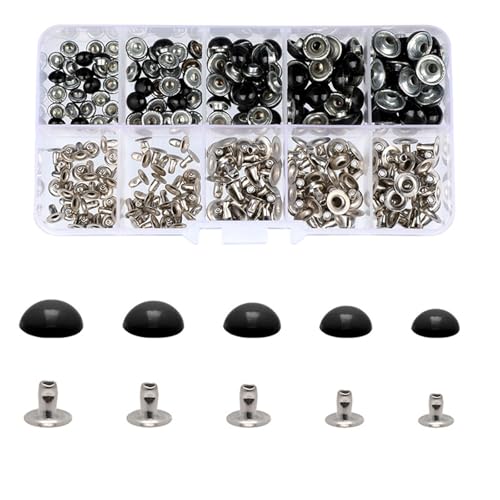 Avejjbaey Ledernieten, Knopfverschlüsse, 6 mm - 10 mm, Doppelkappen, Nieten für Leder, Schmuck, 40–200 Stück von Avejjbaey