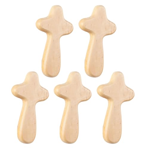 Set mit 5 handgehaltenen Holzkreuzen Gebet religiöse christliche Taschengröße Halten Kreuz Anbetung Zubehör Dekoration von Avejjbaey