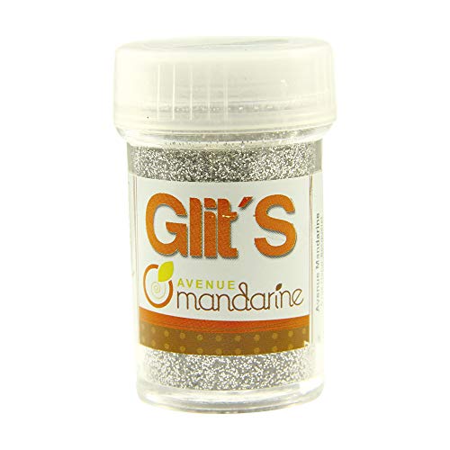 Avenue Mandarine 42502MD Glitter Glit's Flakon (14g, mit praktischem Streuaufsatz zur leichten Handhabung, ideal für Kinder) 1 Stück Silber von Avenue Mandarine