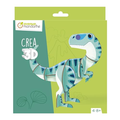 Avenue Mandarine PU029C – 3D-Dinosaurier-Dekoration, Volumenbau, Kinder ab 4 Jahren, 15 Teile zum Zusammenbauen von Avenue Mandarine