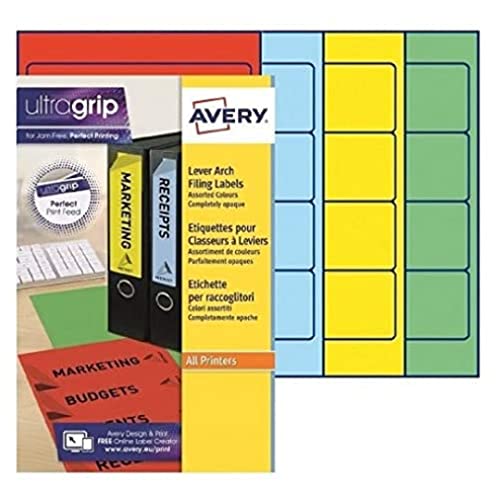 Boîte de 80 étiquettes laser AVERY pour dos de classeur 192x61 assortis L4761-20X von Avery