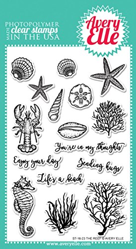 Avery Elle Clear Stamp Set 4-Zoll x 6 der Reef, Acryl, Mehrfarbig von Avery Elle