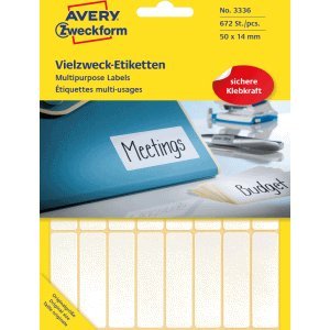 Avery Zweckform Etiketten 50x14mm VE=672 Stück weiß von Avery Zweckform