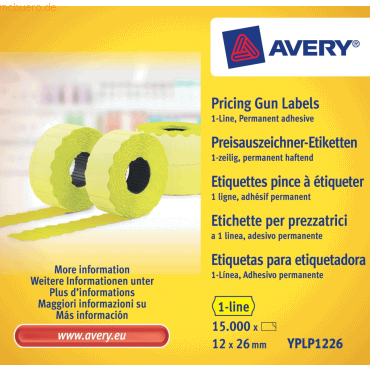 Avery Zweckform Handauszeichner-Etiketten 1-zeilig permanent neongelb von Avery Zweckform