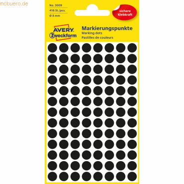 Avery Zweckform Markierungspunkte 8mm VE=416 Stück schwarz von Avery Zweckform