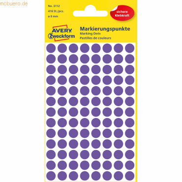 Avery Zweckform Markierungspunkte violett DM 8mm VE=416 Etiketten von Avery Zweckform