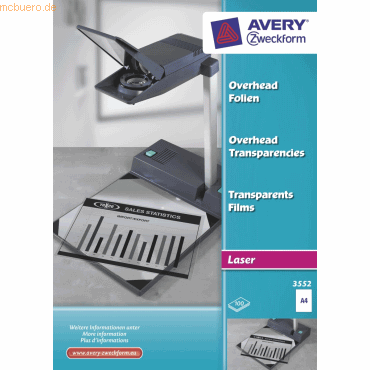 Avery Zweckform OHP-Folie A4 spezialbeschichtet stapelverarbeitbar 0,1 von Avery Zweckform