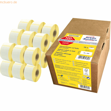 Avery Zweckform Rollen-Etiketten Adressaufkleber 36x89mm 18 Rolle/4.68 von Avery Zweckform