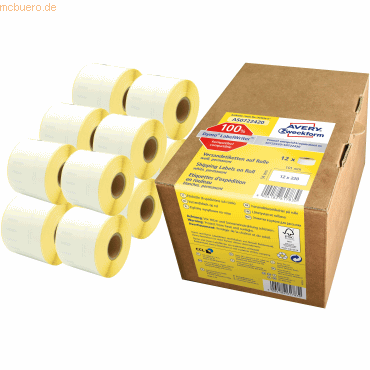 Avery Zweckform Rollen-Etiketten Paketaufkleber 54x101mm 12 Rolle/2.64 von Avery Zweckform