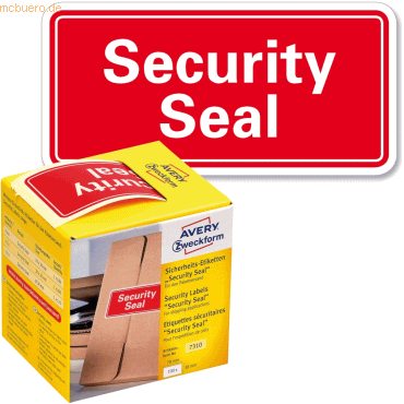 Avery Zweckform Sicherheitssiegel Security Seal auf Rolle 78x38mm rot von Avery Zweckform