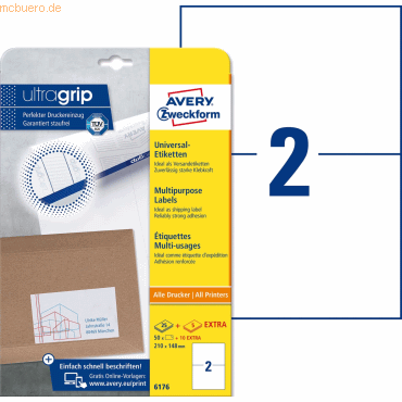 Avery Zweckform Universal-Etiketten ultragrip 210x148 mm VE=60 Etikett von Avery Zweckform