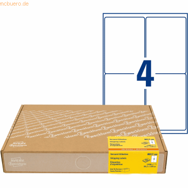 Avery Zweckform Versandetiketten 99,1x139mm weiß VE=1200 Stück von Avery Zweckform