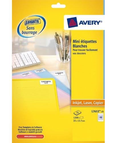 AVERY/Zweckform Laser Etiketten, 22 x 12,7 mm, von Avery