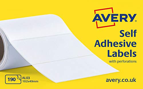 Avery AV54003 102 mm x 49 mm-Adressfach Rolle, weiß von Avery