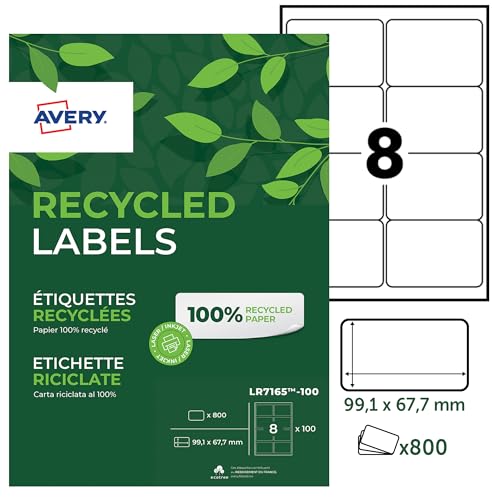 Avery Zweckform LR7165-100 Recycling Adress Etikett 99,1x67,7 mm von Avery