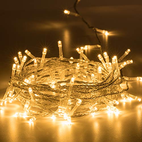 Avoalre 100 LEDs Lichterkette außen 10M, IP44 Wasserdicht warmweiß Lichterkette, 8 Modi mit Memoryfunktion Outdoor Weihnachtsbeleuchtung für Weihnachten Garten Party Geburtstag Hochzeit von Avoalre