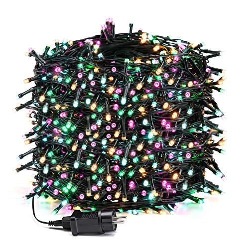 Avoalre 100M Lichterkette Außen 1000leds, 8 Modi LED Lichterketten,31V Weihnachtsbeleuchtung Außen, IP44 Wasserdicht bunte Lichterkette für Tannenbaum, Hochzeit, Weihnachten,Garten, Ostern von Avoalre