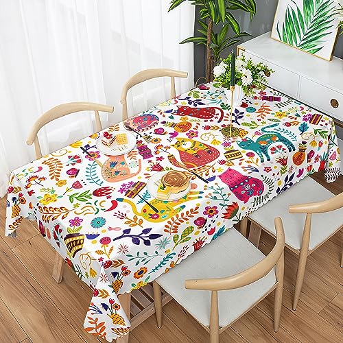 Awaytail Tischdecke Rechteckig Florals Tischdecken Gartentischdecke Fleckschutz Pflegeleicht Abwaschbar Schmutzabweisend Table Cloth für Küche, Esstisch, Couchtisch, Parteien, 140x180cm von Awaytail