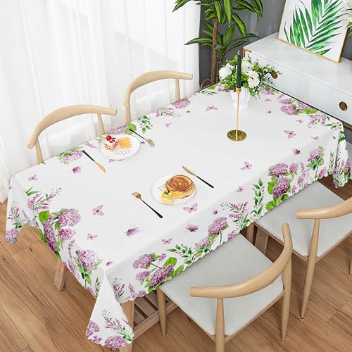 Awaytail Tischdecke Rechteckig Florals Garten Tischdecken Gartentischdecke Fleckschutz Pflegeleicht Abwaschbar Table Cloth für Küche, Esstisch, Couchtisch, Parteien, Abendessen 140x180cm von Awaytail