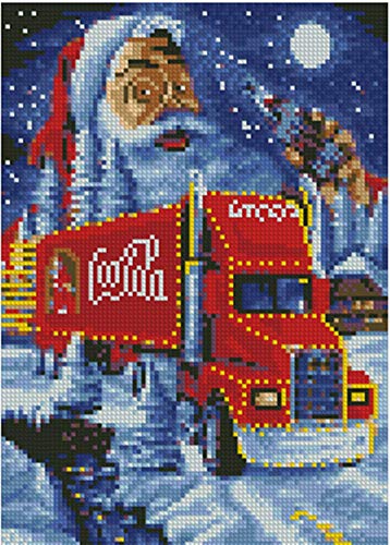 5D-Diamant-Malerei-Set für Erwachsene und Kinder, Awesocrafts Santa Claus Truck Sternennacht Full Drill DIY Diamond Art Kristall Strass Malerei von Diamonds Kreuzstich (LKW) von Awesocrafts