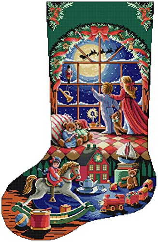 Awesocrafts Kreuzstich-Stempel-Sets Weihnachten Strumpf Kinder Paradies Einfache Muster Kreuzstich Stickerei Nadelarbeit Kit Zubehör (Paradise) von Awesocrafts