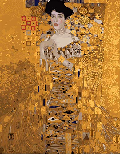 Awesocrafts Malen nach Zahlen-Set, Portrait von Adele Bloch Bauer von Gustav Klimt, Zahlengemälde für Erwachsene und Kinder, 40 x 50 cm, (Adele, kein Rahmen) von Awesocrafts