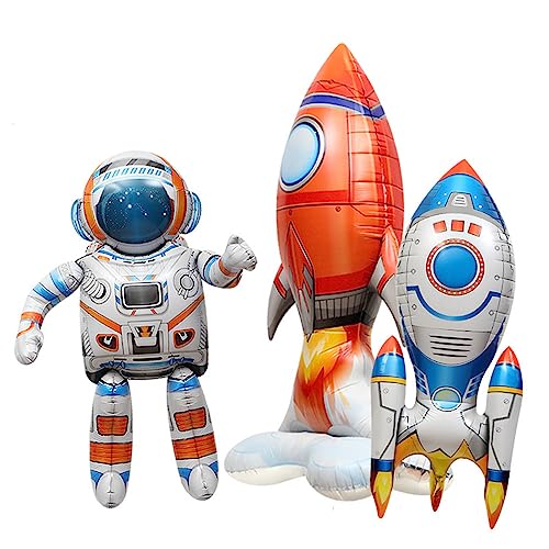 Space Balloons Rocket Spaceship Balloons Party Decorations Inflatable Rocket Astronaut Spaceship Balloons (L) von Awoeorsty