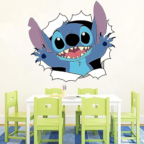 Anime Wandtattoo Kinderzimmer Wandaufkleber Wandtattoo 3D Cartoon Wandsticker Kinder Hintergrund Wanddekoration Wandbild Kinderzimmer Wohnzimmer Wanddeko (34cm*32cm) von Awonlate