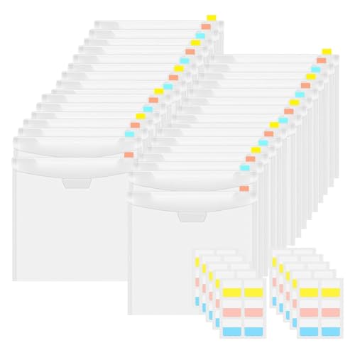 Axaooqeld 32 Transparente Scrapbook-Organizer-Umschläge, Aufbewahrungstaschen, Hüllen Zur Aufbewahrung Von 12 X 12 mit 60 Etikettenaufklebern von Axaooqeld