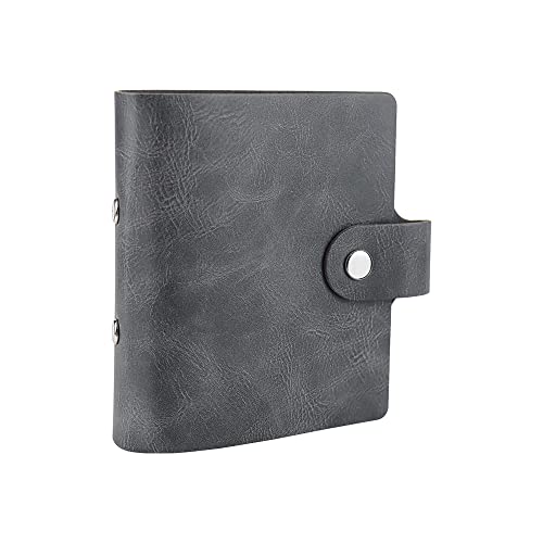 Mini 3-Ringbuch, Schwarz Budget Binder, PU Leder Planer Binder, Niedliche Brieftasche Binder mit Druckknopfverschluss, Loseblatt Notizbuch Binder für Planer Filler (Schwarz) von AxeWoodz